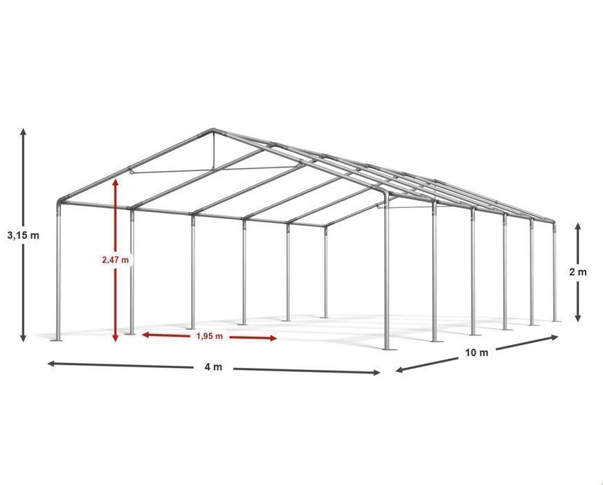 Namiot do Ogrodu 4x10x2m Namiot Imprezowy Altana Namiotowa I 560 S