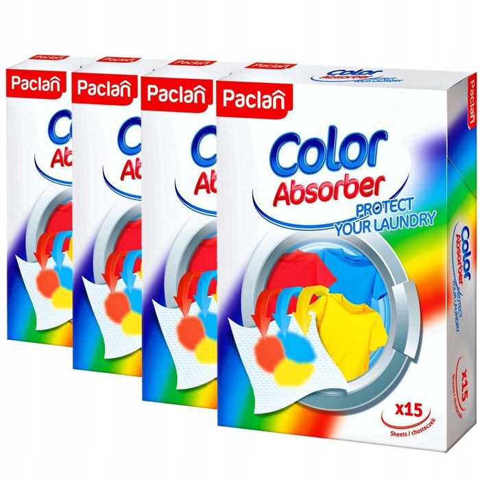 Chusteczki do Prania Wylapujace Kolor PACLAN COLOR ABSORBER 4 x 15 szt