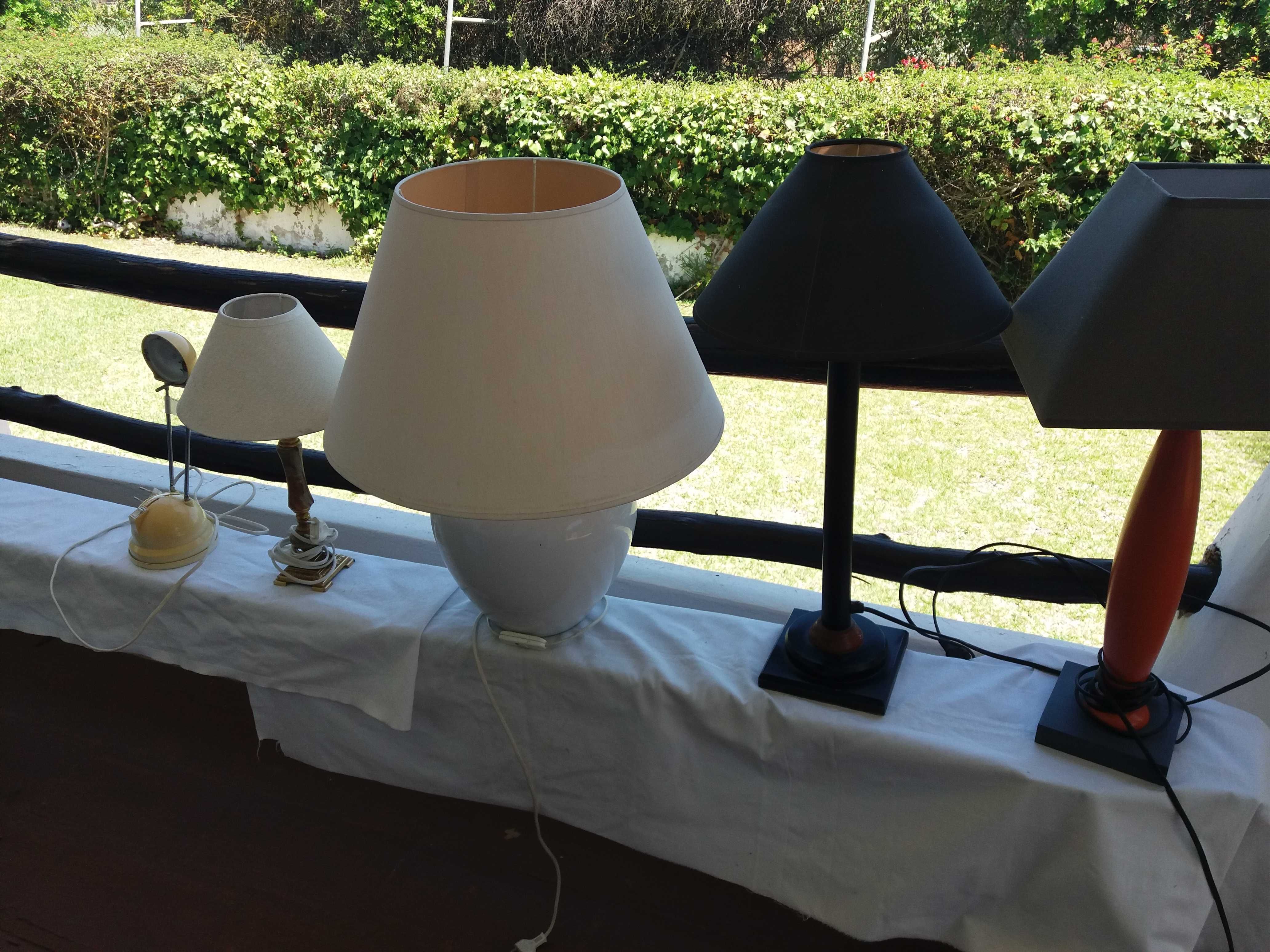 Candeeiros vasos quadros sofá cama c/colchão