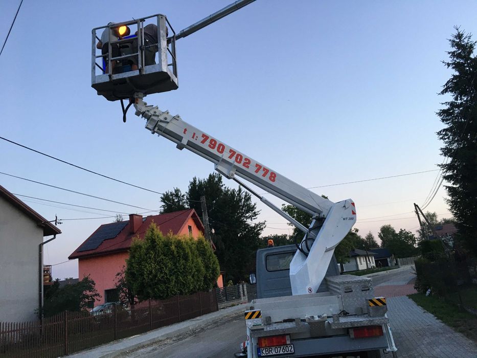 Wycinka drzew Usługi wysokościowe wynajem podnośnik koszowy 20m