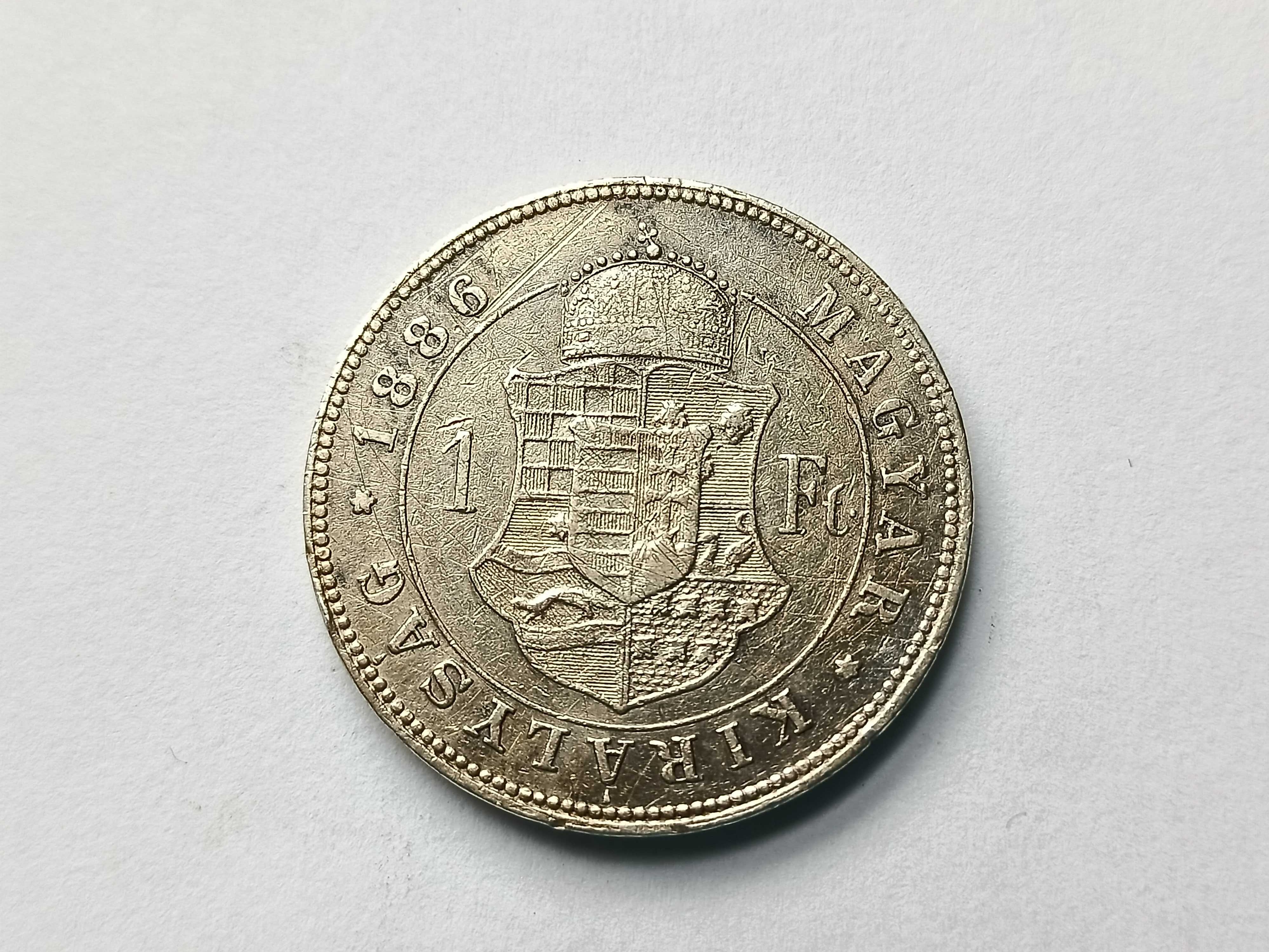 1 Forint 1886 KB Austro - Węgry Franciszek Józef l Srebro