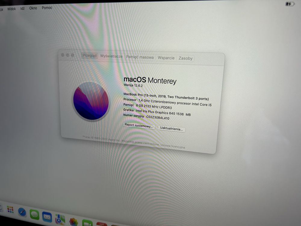Apple MacBook Pro A2159 Intel Core i5 8 GB 256GB SSD