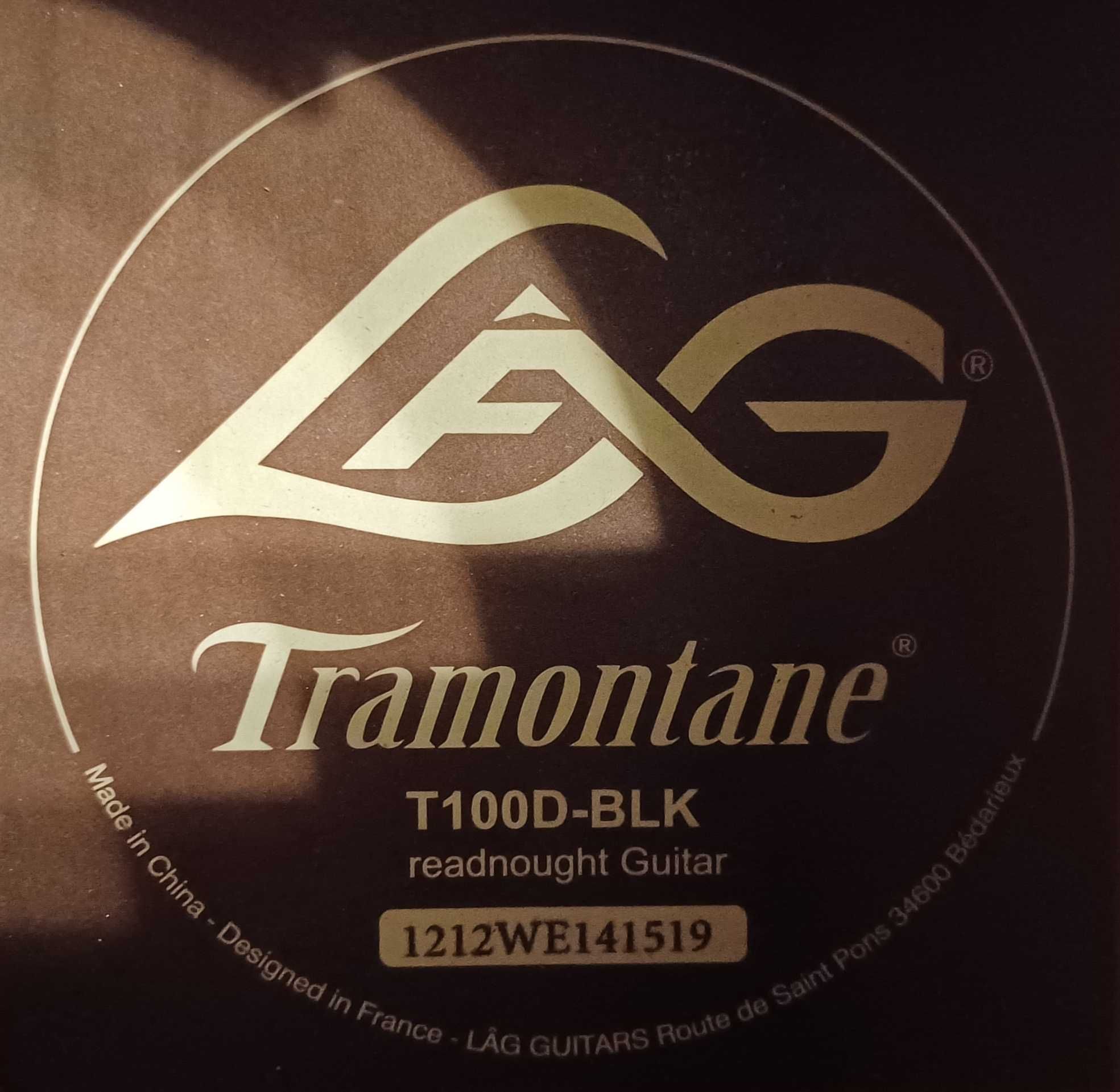 Gitara akustyczna Lag Tramontane T100D-BLK