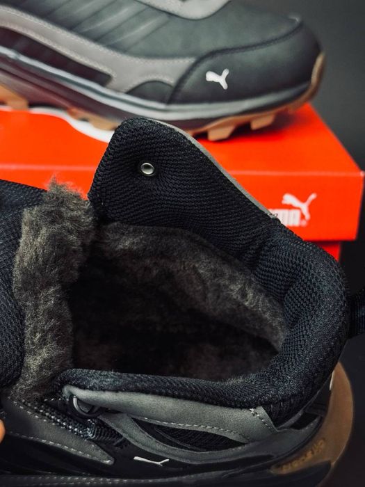Кожаные зимние ботинки Puma серые / ботинки гор-текс ватерпруф до -31°