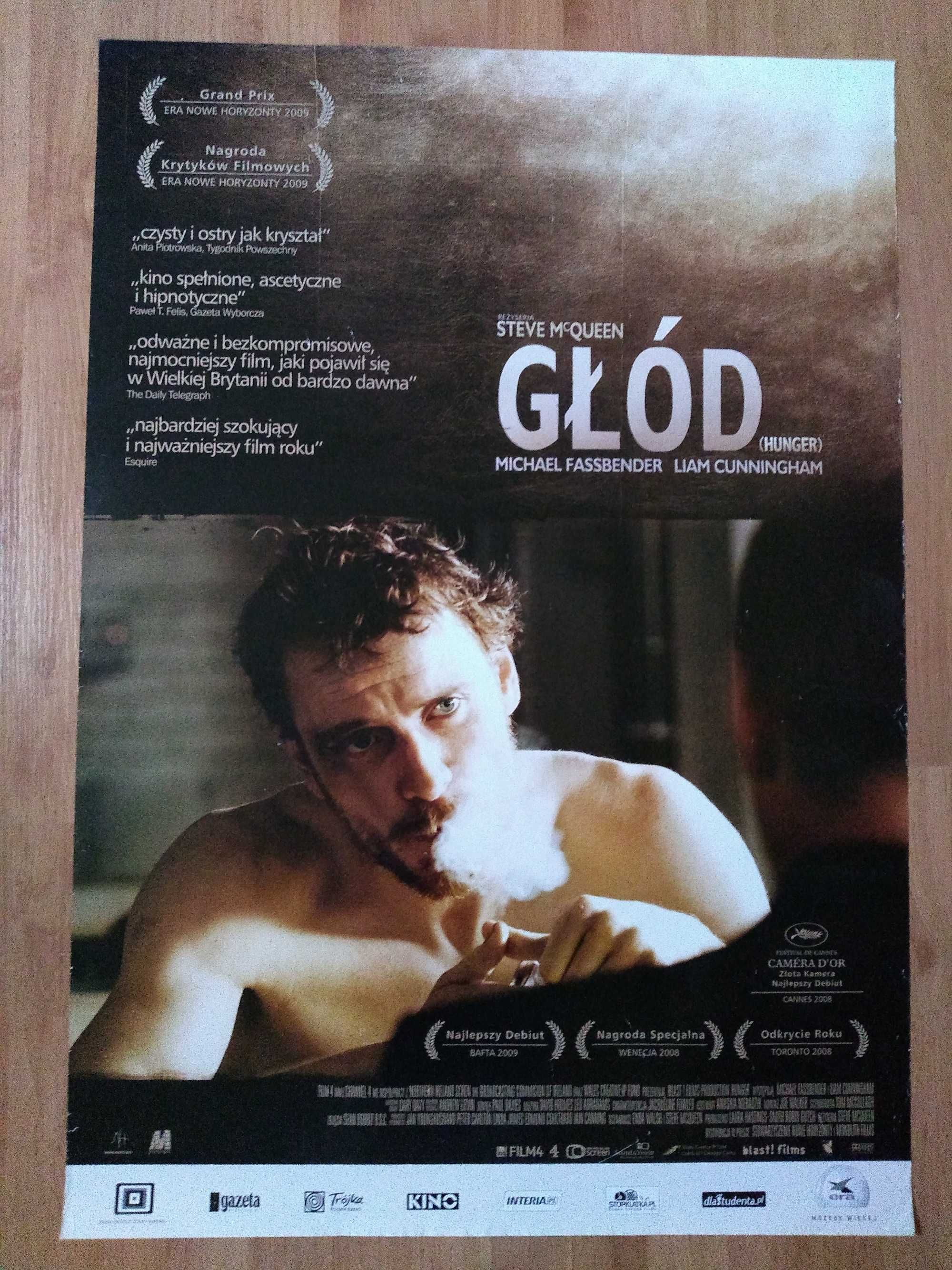 Plakat filmowy GŁÓD/Michael Fassbender/Oryginał z 2010 roku.