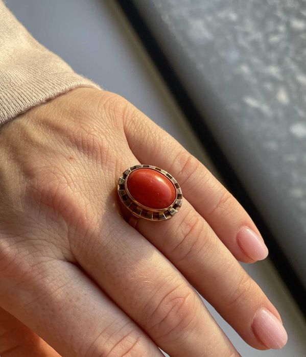 Złoty Pierścionek - 14K - 5,49g - KORAL - WARMET - KRAKÓW