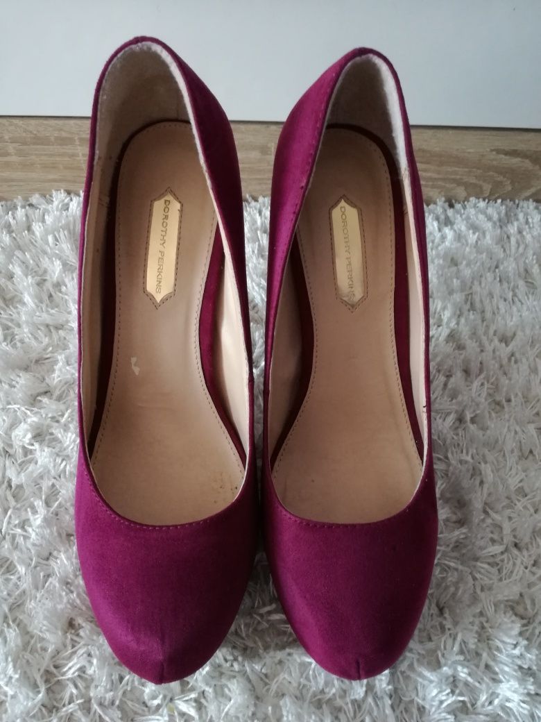 Śliczne bordowe szpilki, czółenka Dorothy Perkins, rozmiar 38