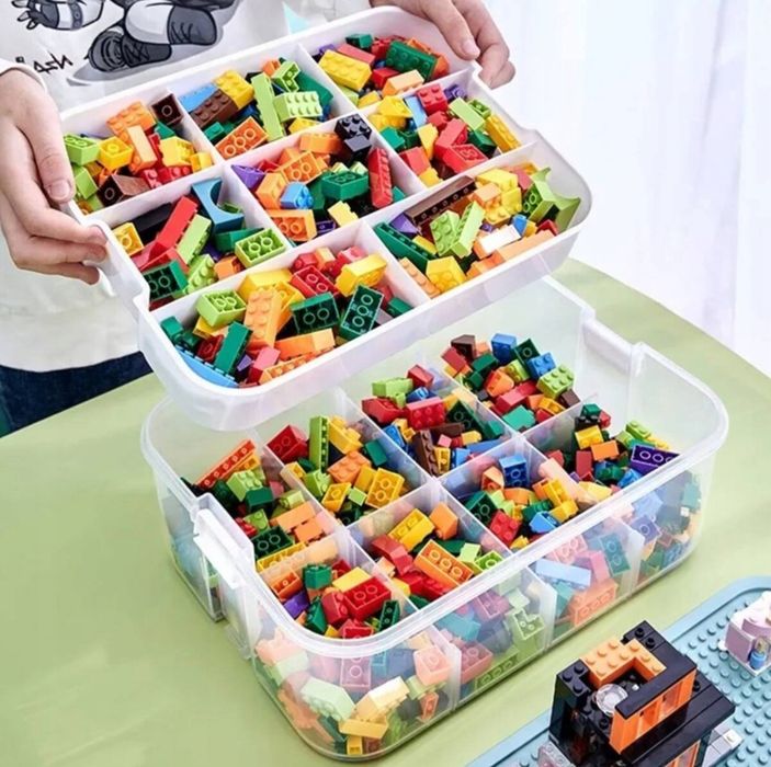 Pojemnik na Klocki 3 Warstwowy Pietrowy LEGO Organizer z przegródkami
