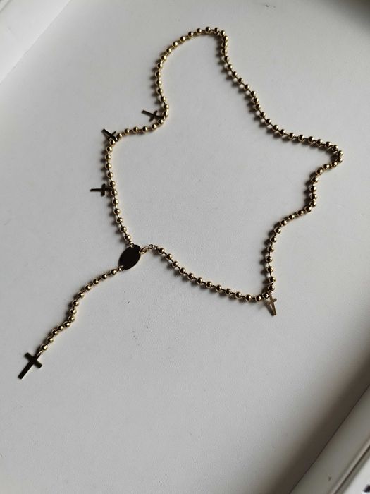 % USA_Celebrytka_Kolia_Naszyjnik_Wisior_Choker_stal 316L - różaniec