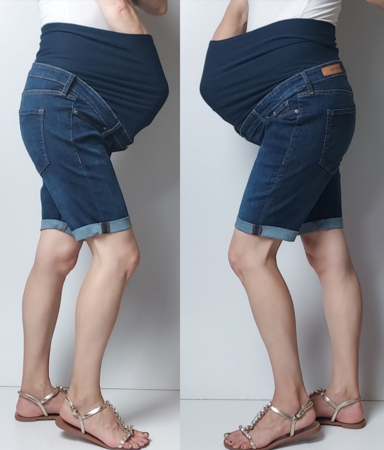 H&M MAMA_jeansowe ciążowe spodenki_42/XL