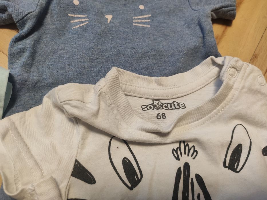 6 bodów z krótkim rękawem 68