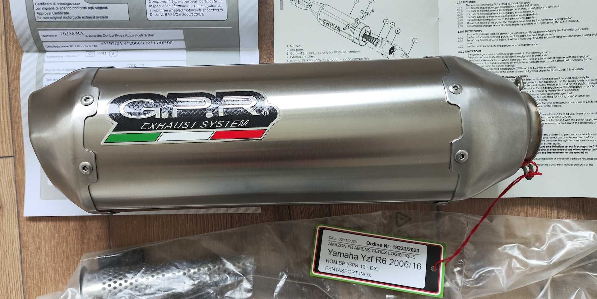 Tłumik układ wydechowy GPR Yamaha Yzf R6 2006/2016 homologacja