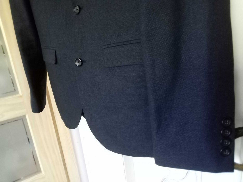 Jak NOWA next marynarka męska garnitur 38r slim fit granatowa M 48