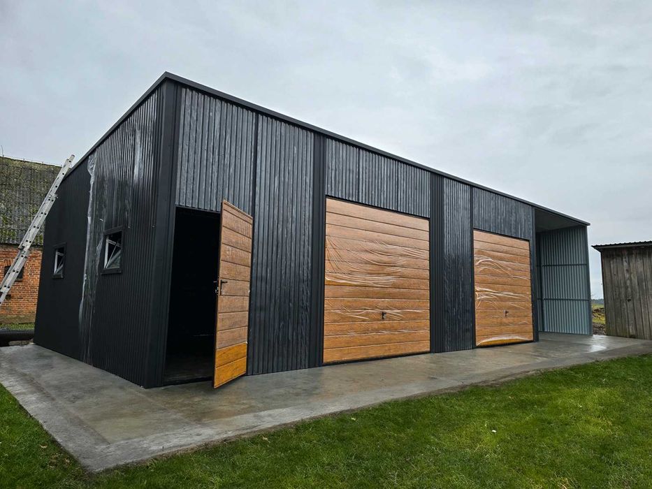 Hala blaszana / stalowa 10x6m z wiatą 4m Garaż blaszany TRANSTAL