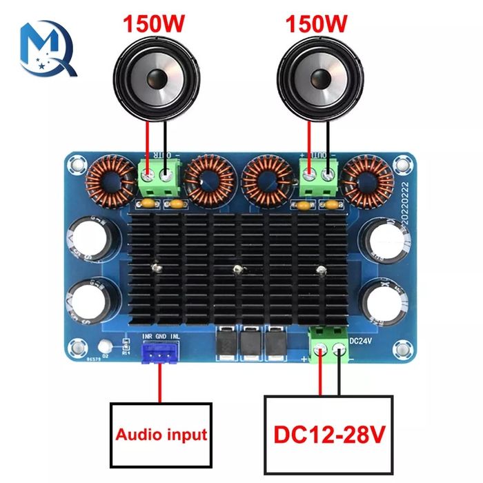 Цифровой усилитель мощности  звука XH-A284.2*150 Watt.Стерео усилитель
