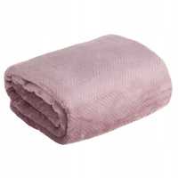 Koc 70x160 cm różowy tłoczony na kanapę pled