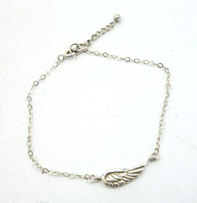 Modna srebrna bransoletka z ozdobą skrzydło wisiorek celebrytka