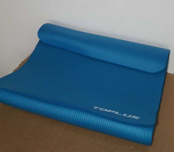 TOPLUS Mata do ćwiczeń fitness pilates niebieska gruba 183 x 61 x 1 cm