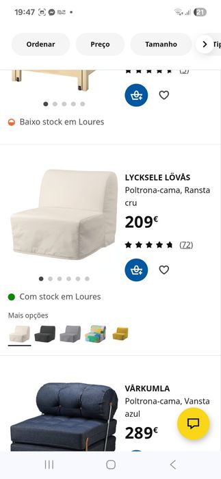 Sofa cama IkEA / Poltrona cama IKEA