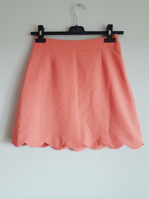 spódniczka spódnica na lato elegancka łososiowa pomarańczowa Asos XS
