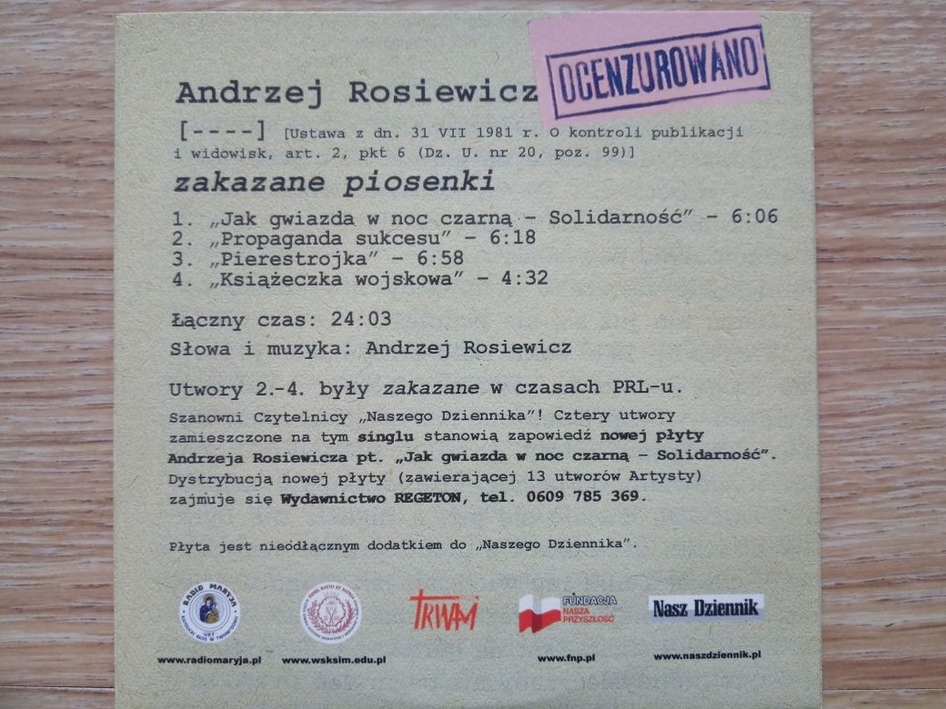 Płyty CD -  Andrzej Rosiewicz - 10 zł