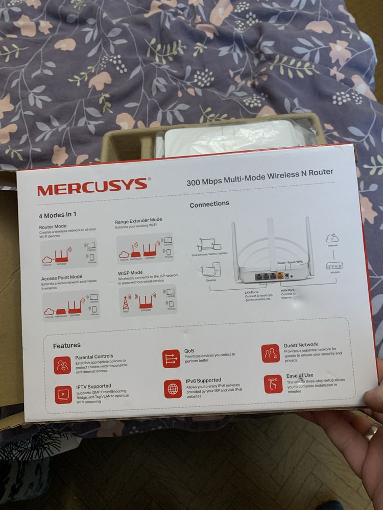 Wifi роутер Mercusys MW306R 300mb