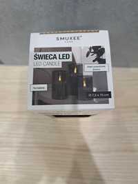 Świeca led czarna Smuxee 7,5x15cm