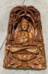 Figura de Buda em Madeira Esculpida