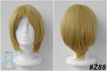 Krótka żółta złota blond peruka  z grzywką cosplay wig krótki żółty