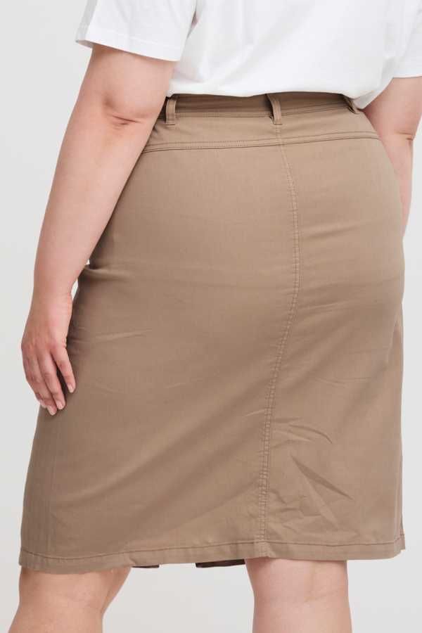 SIMPLE WISH spódnica midi prosta wygodna bawełna plus size 52