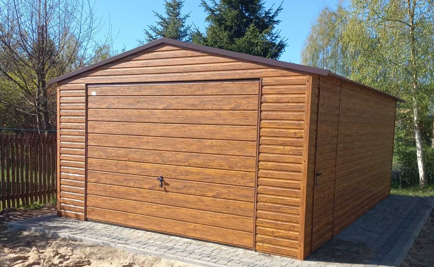 Garaż blaszany drewnopodobny PREMIUM 4x5 Magazyn Garaże inne wymiary