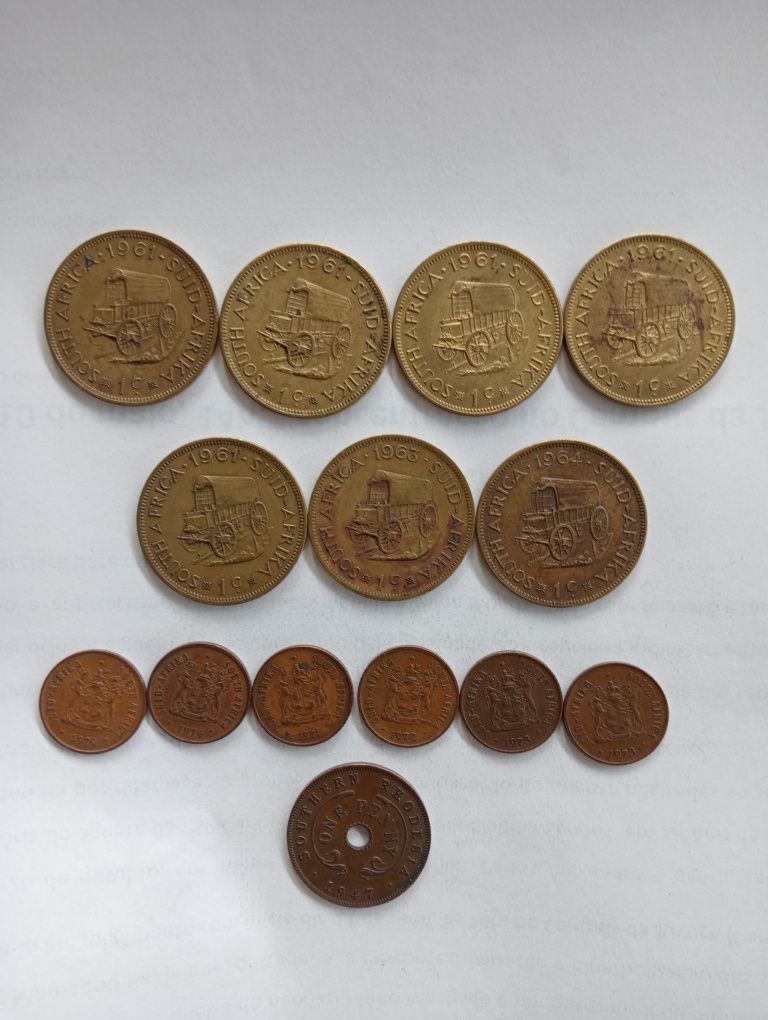 13 moedas África Sul + 1 Rodésia