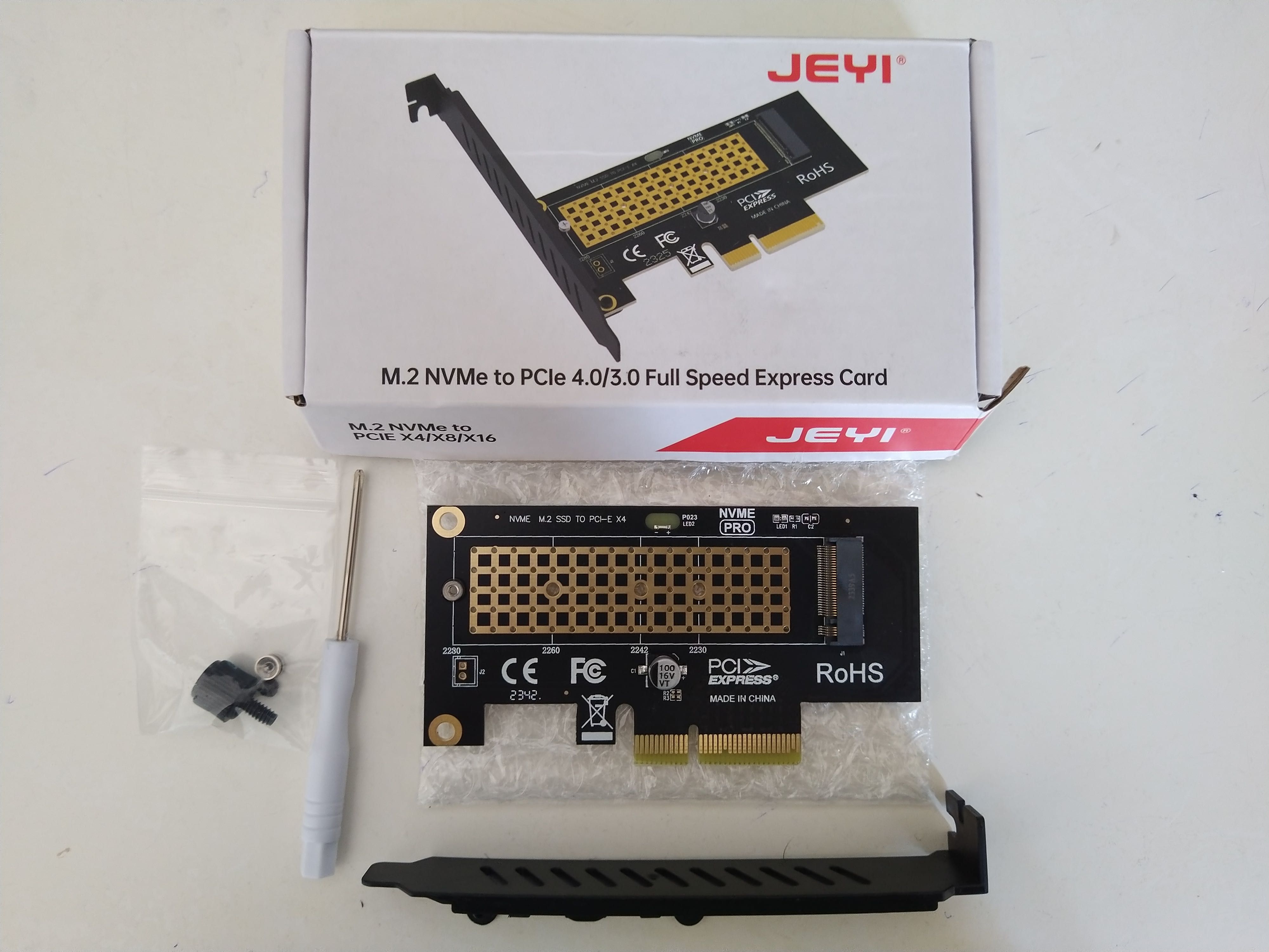 Adaptador Disco M.2 NVMe SSD para PCIE - NOVO