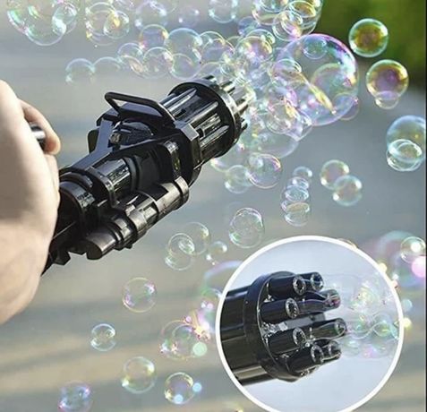 Автоматическая игрушка-пулемет для создания мыльных пузырей Bubble Gun