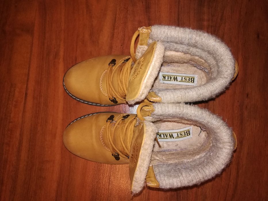 Buty damskie zimowe trapery ocieplane Best walk żółte rozmiar 39