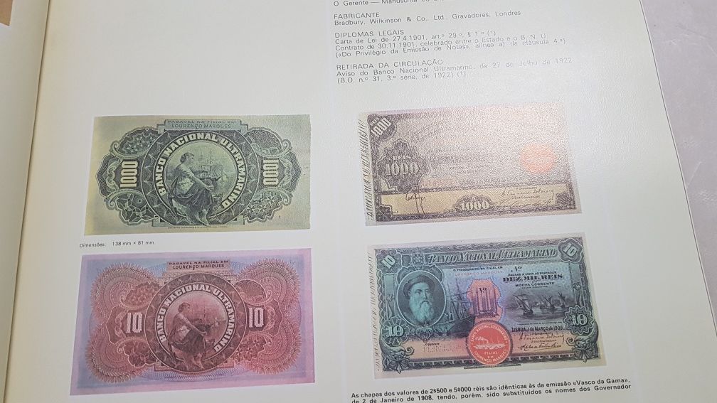 Livro Emissões de papel moeda do banco nacional ultramarino para Moçam