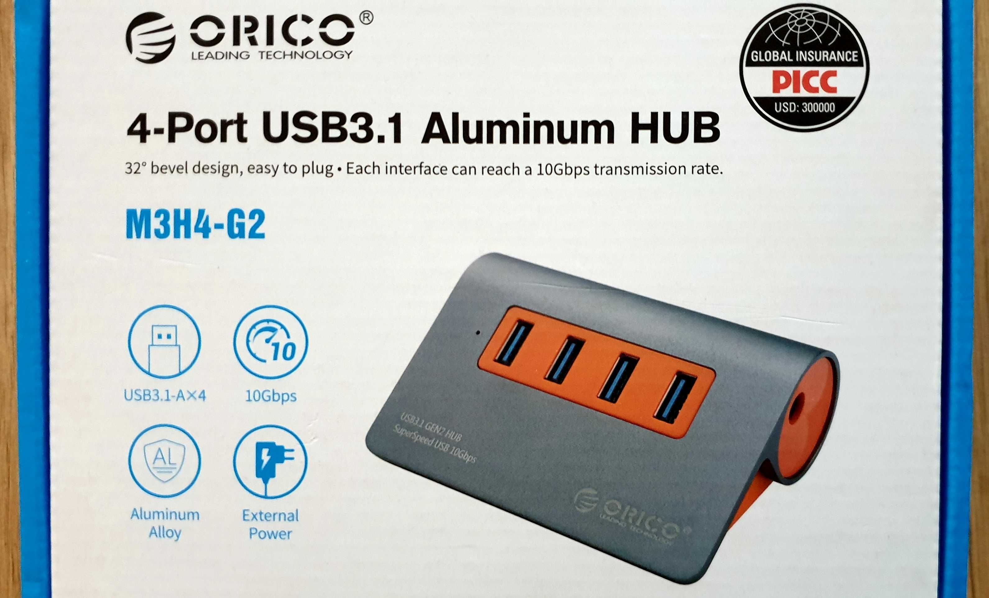 HUB ORICO 4-port usb3,1 Aluminium  M3H4-G2