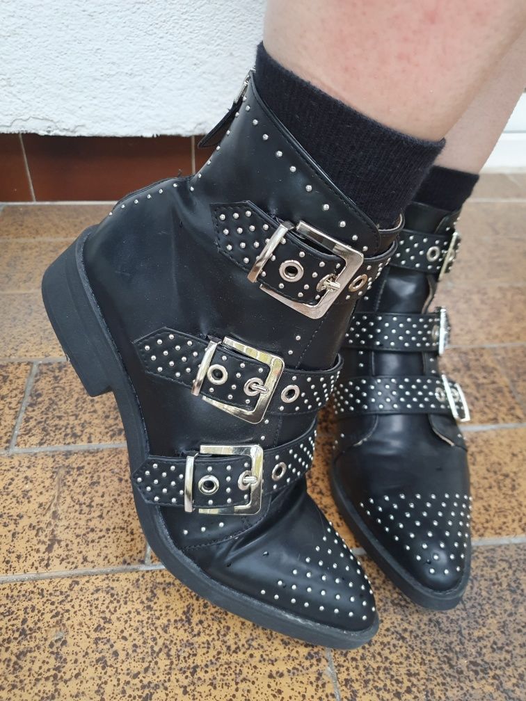Gotyckie botki z klamrami gothic pikes trad goth