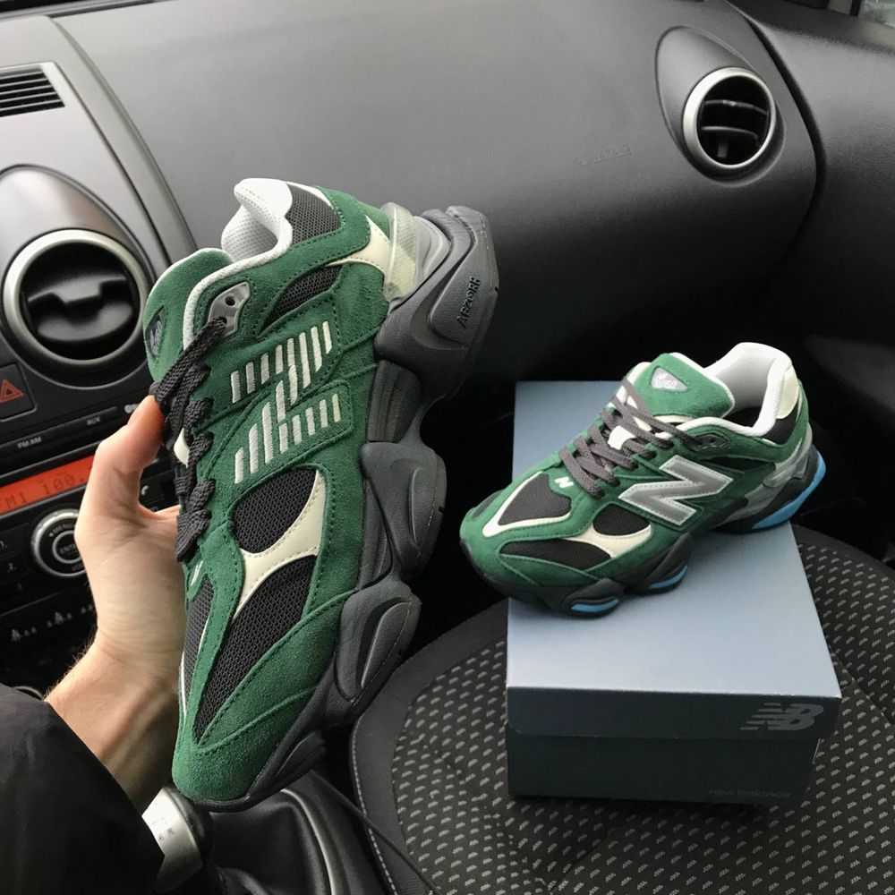 Чоловічі кросівки нюбеланс зелені New balance 9060 green замша