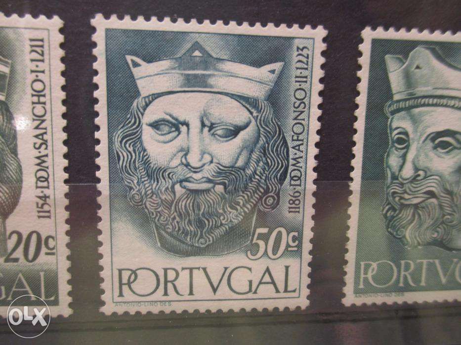 9 selos "1955 Reis de Portugal 1ª Dinastia" Série completa MNH