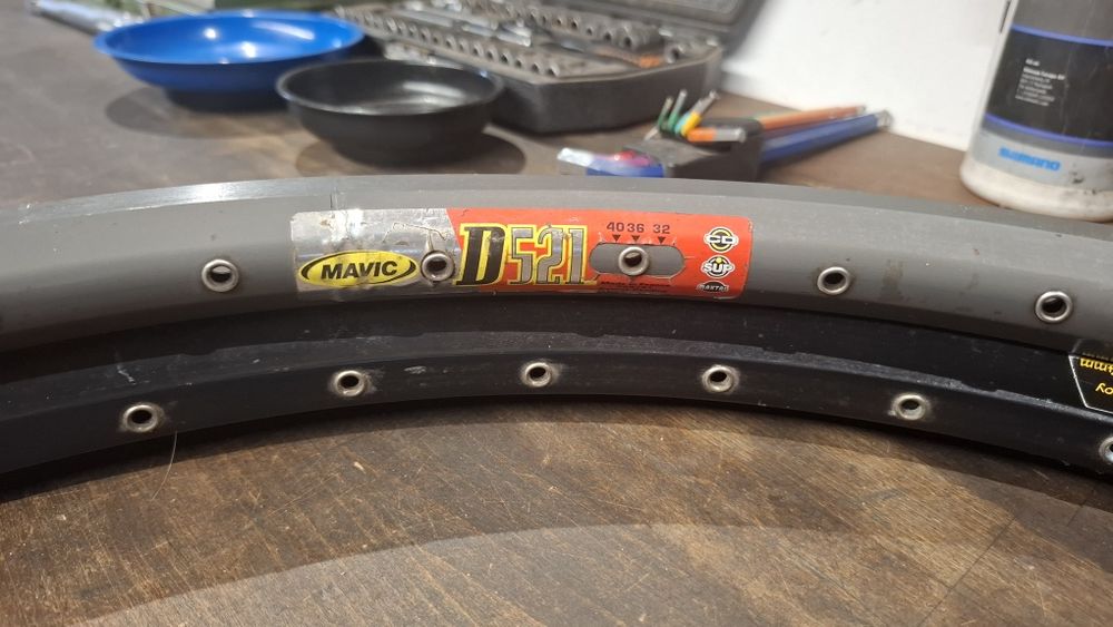 Mavic D521 CD SUP Obręcz 26" Szara Retro MTB DH Dirt 36H