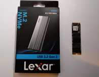 Dysk przenośny SSD NVME 1TB M.2 2280 zamontowany w obudowie Lexar #2