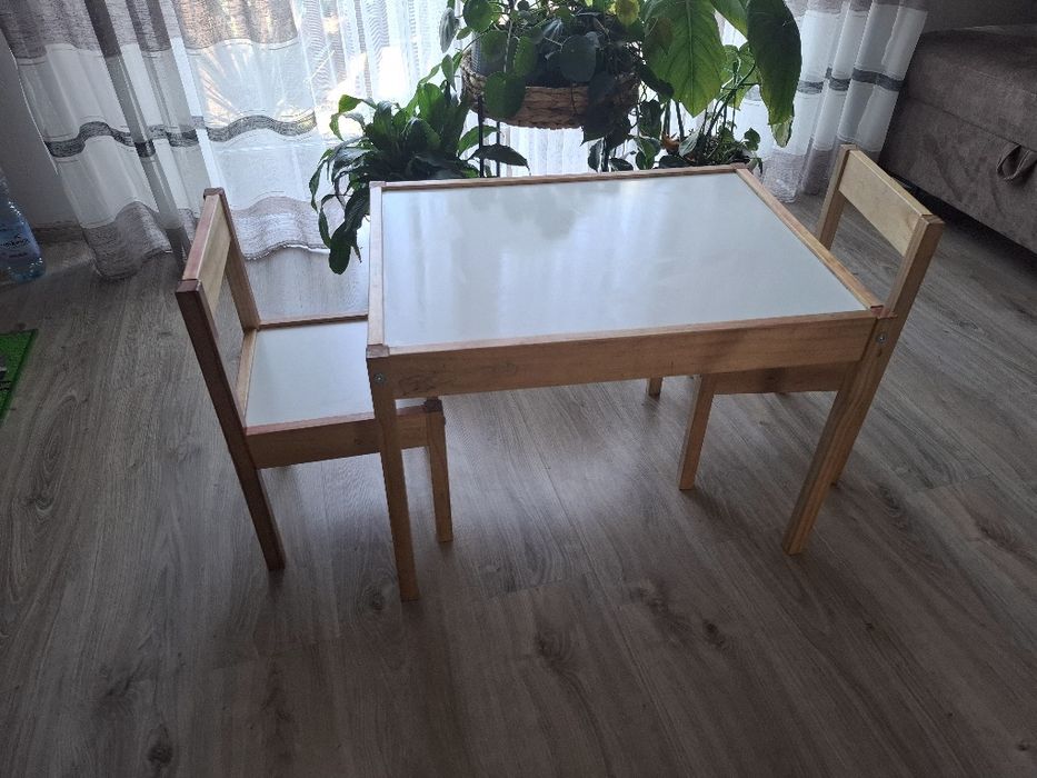 IKEA LATT zestaw dziecięcy stolik + 2 krzesła SOSNA
