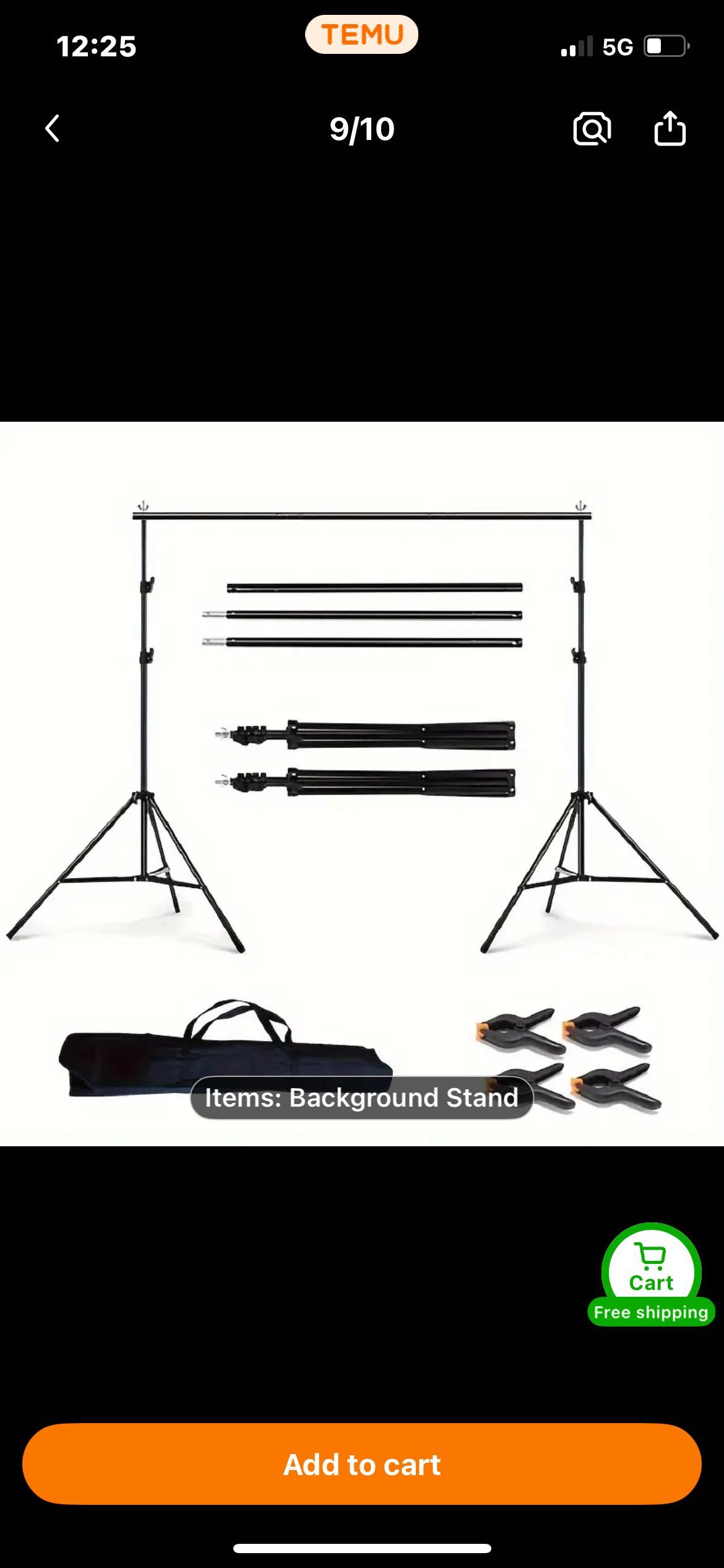 Photography backdrop with black/white material
