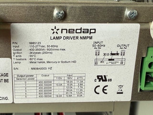 nowa szafa sterującą ze sterownikami NEDAP lamp drive