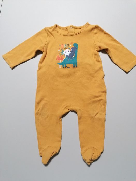 Babygrow Amarelo Mostarda com Dino