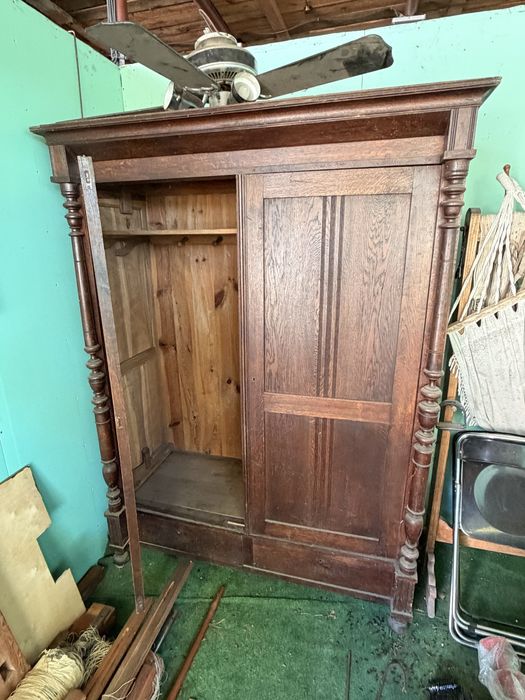 Antyczna szafa z litego drewna – eklektyczna, XIX/XX w.