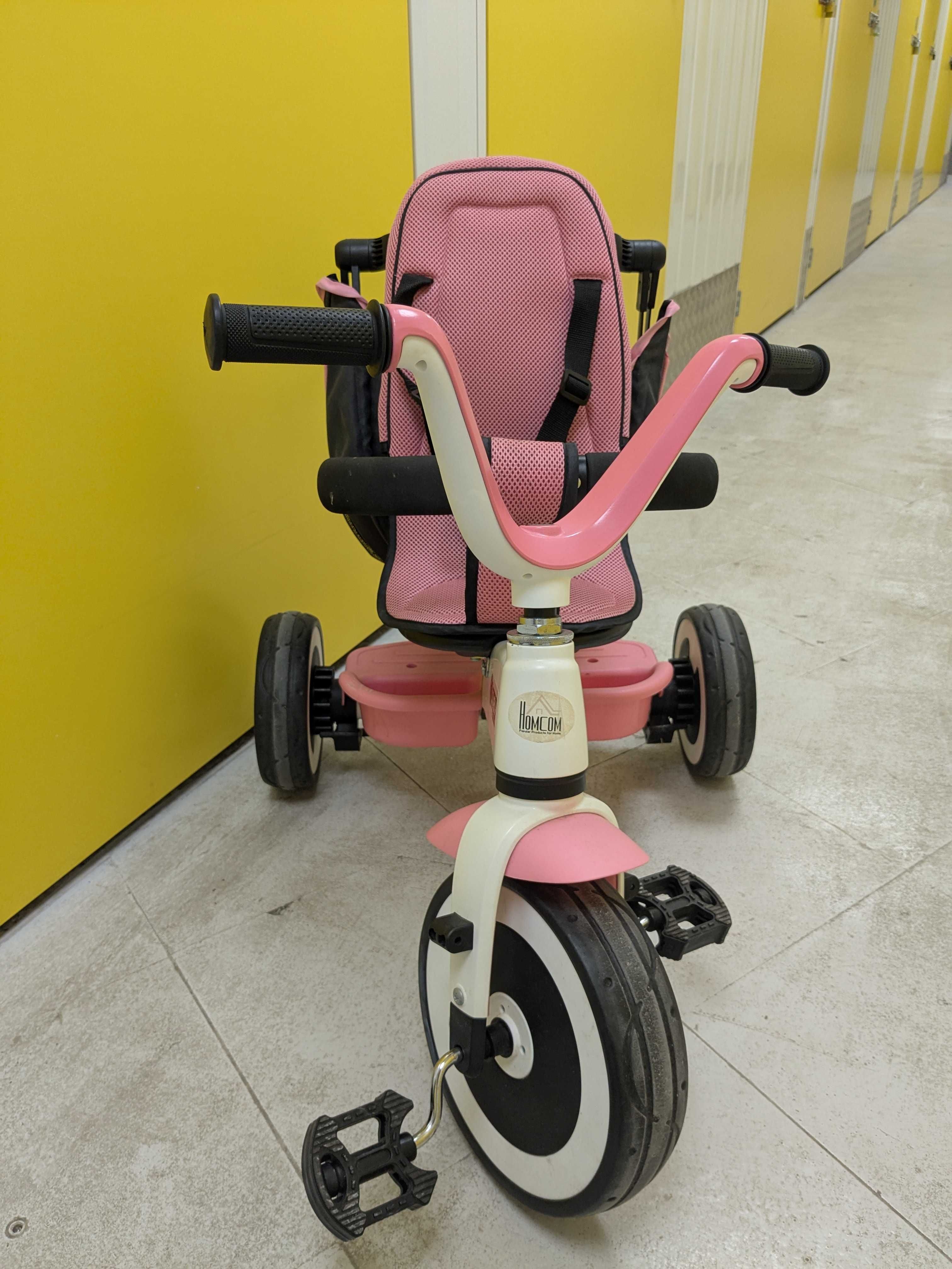 Triciclo cor de rosa Homcom