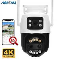 ASECAM 12МР 8-ZOOM ICsee ONVIF Поворотная Wi-Fi камера видеонаблюдения