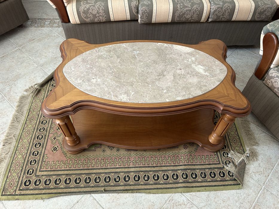 Mesa centro sala com pedra marmore
